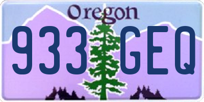 OR license plate 933GEQ