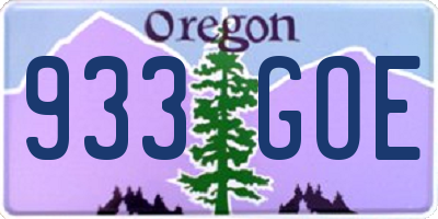 OR license plate 933GOE