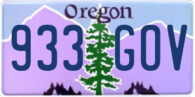 OR license plate 933GOV