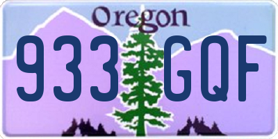 OR license plate 933GQF