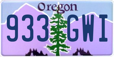 OR license plate 933GWI