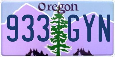 OR license plate 933GYN