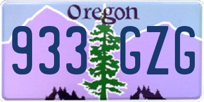 OR license plate 933GZG