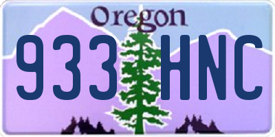OR license plate 933HNC