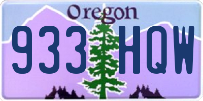 OR license plate 933HQW