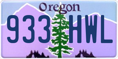 OR license plate 933HWL
