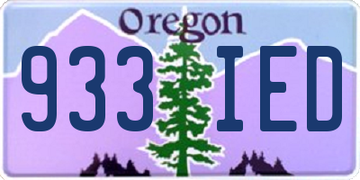 OR license plate 933IED