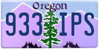 OR license plate 933IPS