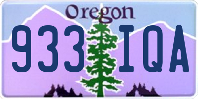 OR license plate 933IQA