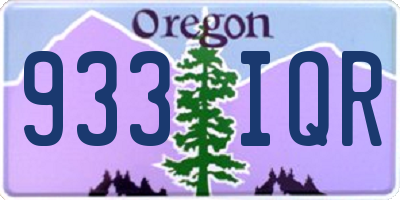 OR license plate 933IQR