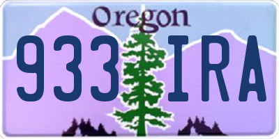 OR license plate 933IRA