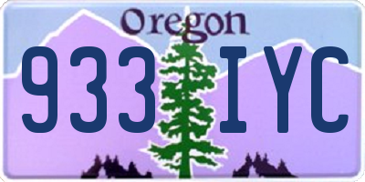 OR license plate 933IYC