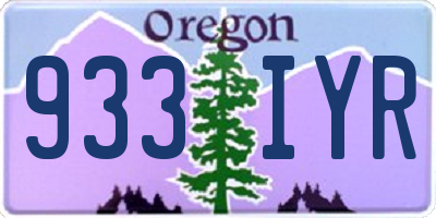 OR license plate 933IYR