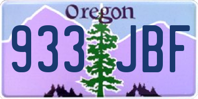 OR license plate 933JBF