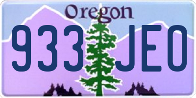 OR license plate 933JEO
