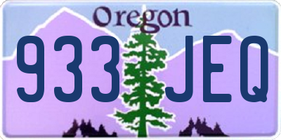 OR license plate 933JEQ