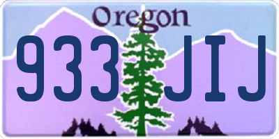 OR license plate 933JIJ