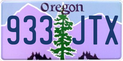 OR license plate 933JTX