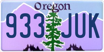 OR license plate 933JUK