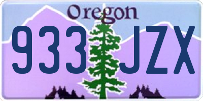 OR license plate 933JZX