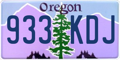 OR license plate 933KDJ