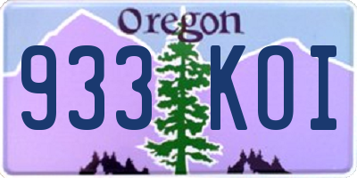 OR license plate 933KOI