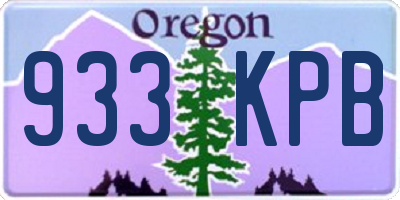 OR license plate 933KPB