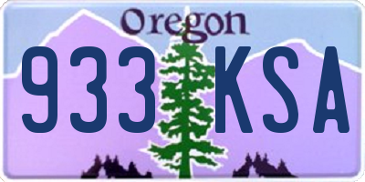 OR license plate 933KSA