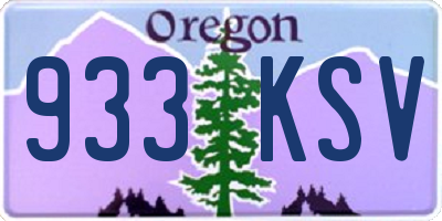 OR license plate 933KSV