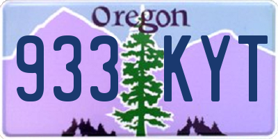 OR license plate 933KYT