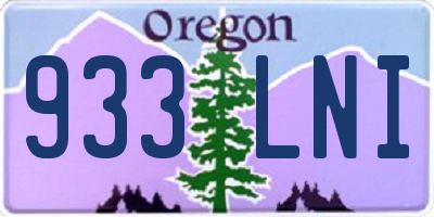 OR license plate 933LNI