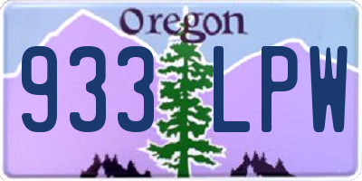 OR license plate 933LPW
