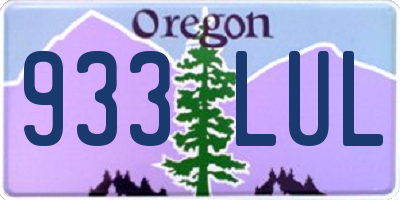 OR license plate 933LUL