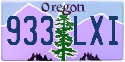OR license plate 933LXI