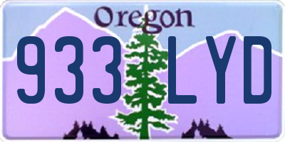 OR license plate 933LYD