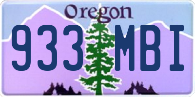 OR license plate 933MBI