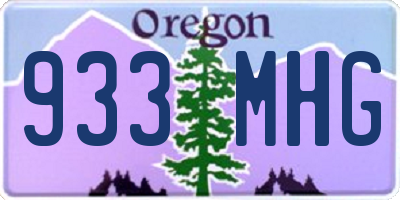OR license plate 933MHG