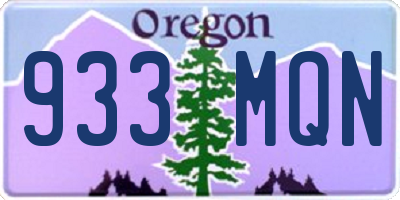 OR license plate 933MQN
