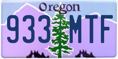 OR license plate 933MTF