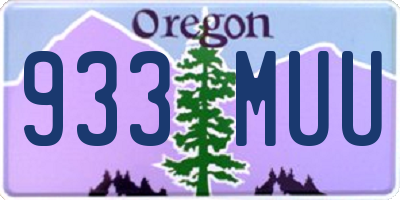 OR license plate 933MUU
