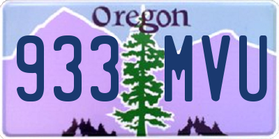 OR license plate 933MVU