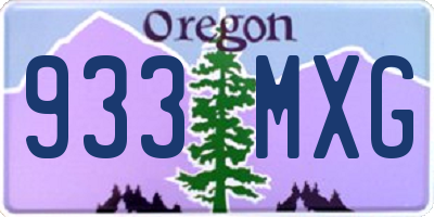 OR license plate 933MXG