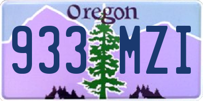 OR license plate 933MZI