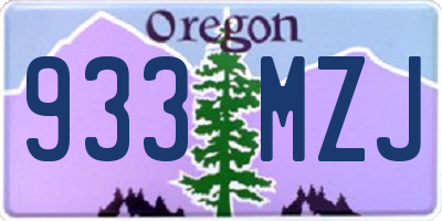 OR license plate 933MZJ