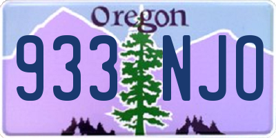 OR license plate 933NJO