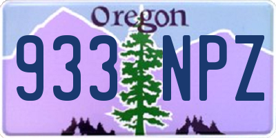 OR license plate 933NPZ