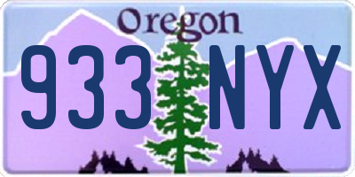 OR license plate 933NYX