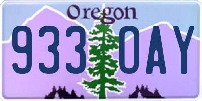 OR license plate 933OAY