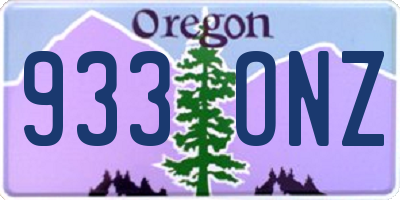 OR license plate 933ONZ