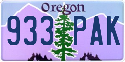 OR license plate 933PAK